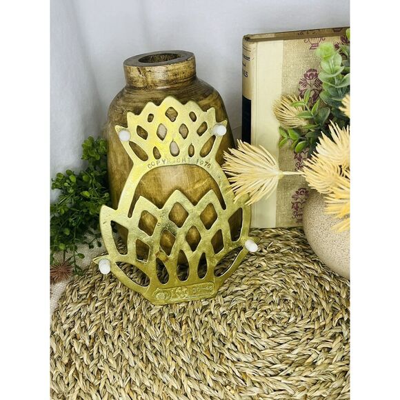 Brass Pineapple 70's Trivet by Virginia - Picture 6 of 6
